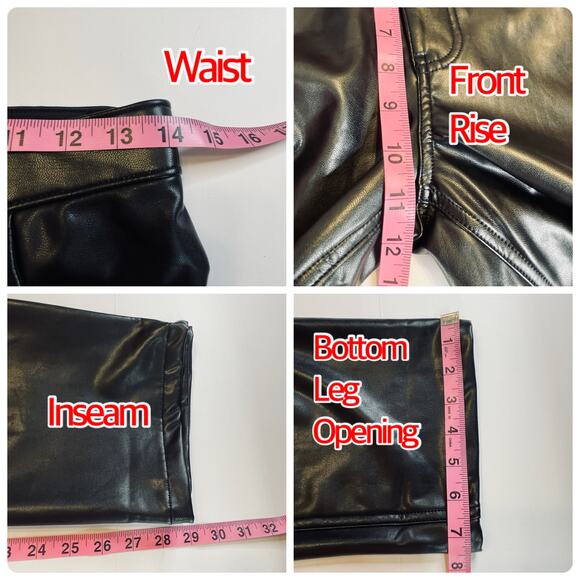 Abercrombie & Fitch Black Vegan Leather 90s Straight Ultra High Rise Pants 28/6 - Picture 11 of 13